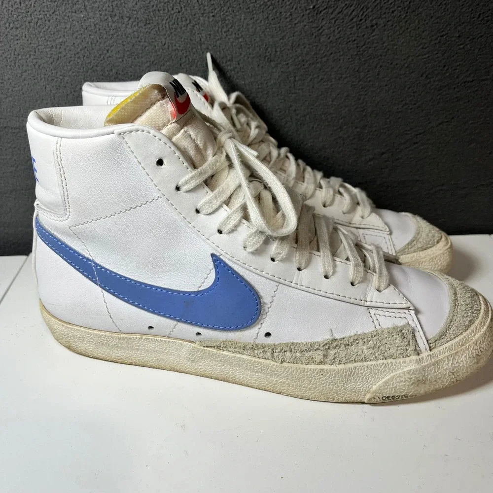 Nike Blazer Mid 77 Vintage White Pacific Blue High Top Sneakers Mens 7